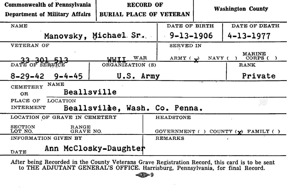 Michael Manovsky Sr.